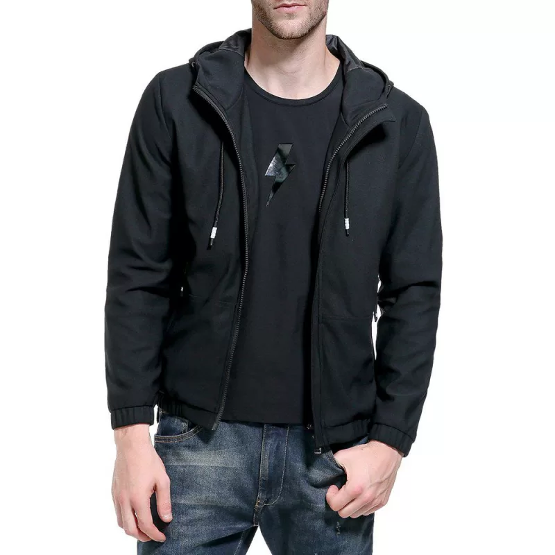 2018 Autumn And Winter Models Men Washed Solid Color Jacket Hooded Men Jacket