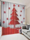 2pcs Christmas Tree Star Printed Window Curtains