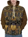 3d Print Pharaoh Front Pocket Drawstring Hoodie