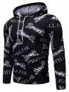 Animal Letter Print Casual Hoodie