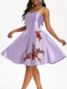 Applique Flower Party A Line Dress