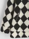 Argyle Drop Shoulder Zip Pocket Teddy Coat