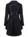 Asymmetric Longline Coat With Lace Up