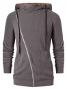 Asymmetric Zip Color Block Hoodie