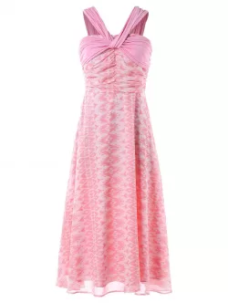Aztec Print Midi Sleeveless Dress