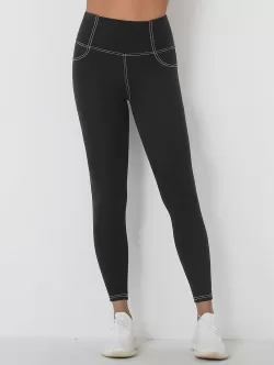 Back Pocket Design Topstitching Skinny Sports Leggings