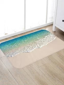 Beach Sea Print Fleece Floor Mat