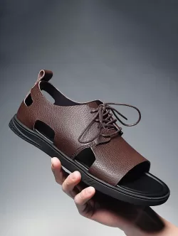 Breathable Leather Casual Sandals