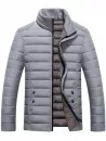 Button Embellished Zipper Up Quilted Jacket