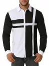 Button Up Contrast Cross Print Shirt