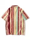 Button Up Lapel Painting Striped Shirt