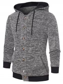 Button Up Space Dye Hoodie