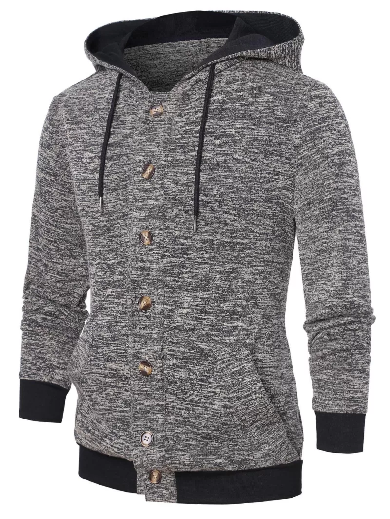 Button Up Space Dye Hoodie