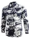 Button Up Splash-ink Shield Printing Shirt