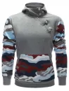 Buttoned Side Zip Up Camo Insert Hoodie