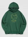 Cartoon Face Letters Print Graphic Hoodie
