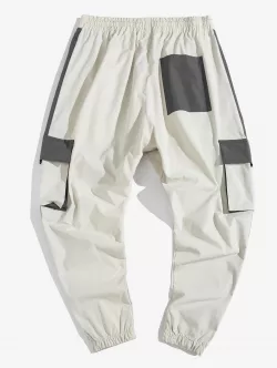 Casual Color Spliced Pocket Cargo Pants