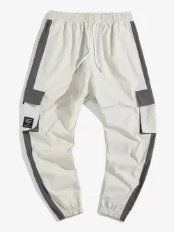 Casual Color Spliced Pocket Cargo Pants