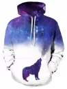 Casual Wolf Starry Pattern Front Pocket Hoodie