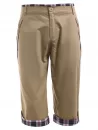 Checked Crimping Zipper Fly Chino Capri Pants