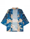 Chinese Dragon Print Kimono And Drawstring Beach Shorts Set
