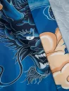 Chinese Dragon Print Kimono And Drawstring Beach Shorts Set