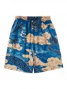 Chinese Dragon Print Kimono And Drawstring Beach Shorts Set