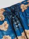 Chinese Dragon Print Kimono And Drawstring Beach Shorts Set
