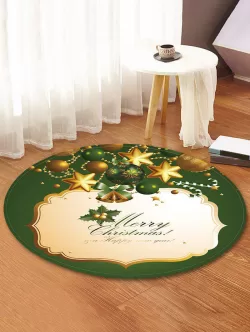 Christmas Bell Star Decorative Round Floor Rug