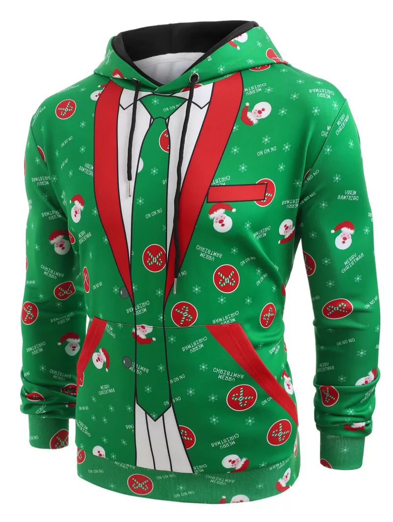 Christmas Blazer Pocket Pullover Hoodie