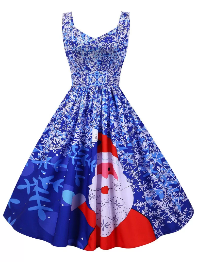 Christmas Santa Claus Snowflake Sweetheart Dress
