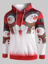 Christmas Snowmen Music Notes Print Pullover Hoodie