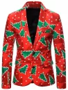 Christmas Tree Polka Dot Single Breasted Casual Blazer
