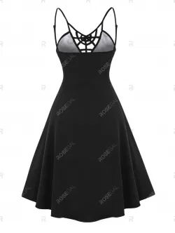 Cobweb Ombre Bats Print Hallowmas Cami Dress