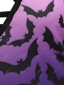 Cobweb Ombre Bats Print Hallowmas Cami Dress