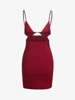 Colorblock Cut Out Mini Bodycon Dress