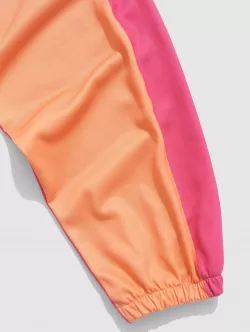 Colorblock Pocket Casual Beam Feet Sweatpants