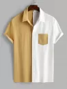 Colorblock Texture Corduroy Shirt