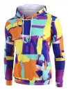 Colorful Geometric Print Casual Hoodie