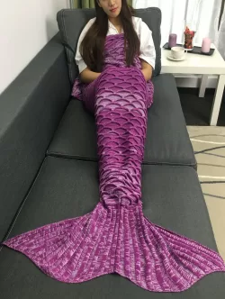 Comfortable Latticed Style Mermaid Tail Blanket
