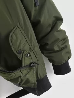 Contrasting Hem Padded Zip Jacket