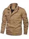 Creased Zip Up Multi Pockets Cargo Jacket