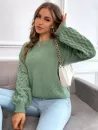 Crewneck Honeycomb-knit Sleeve Sweater