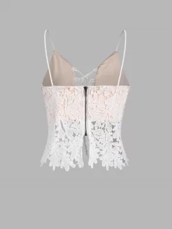 Crochet Insert Lace Up Camisole