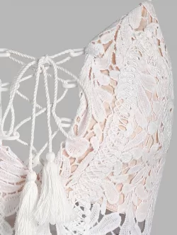Crochet Insert Lace Up Camisole