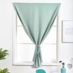 Curtain Finished Simple Solid Color Shading Free Punch Short Curtain