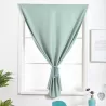 Curtain Finished Simple Solid Color Shading Free Punch Short Curtain