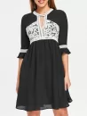 Cut Out Knee Length Flowy Dress