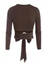 Cutout Cross Tied Long Sleeve Tee