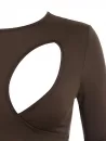 Cutout Cross Tied Long Sleeve Tee